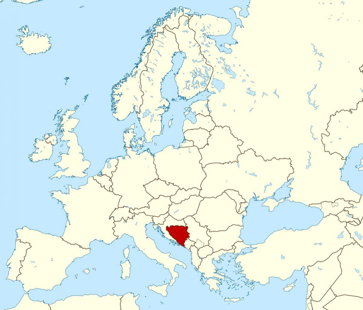 แผนที่ของบอสเนียตำแหน่งของโลก