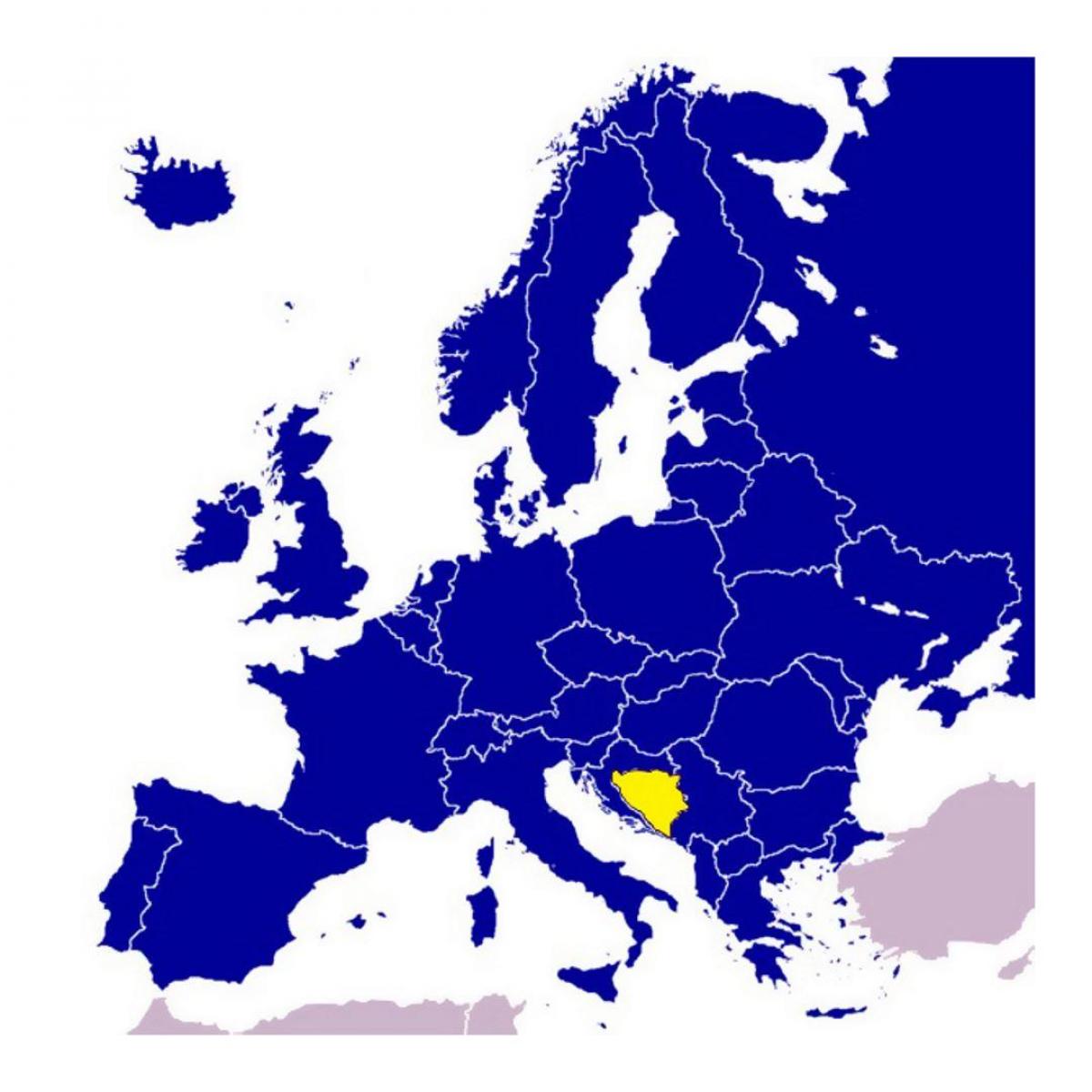 แผนที่ของบอสเนียและเฮอร์เซโกวินายุโรป