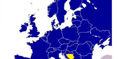 แผนที่ของบอสเนียและเฮอร์เซโกวินายุโรป